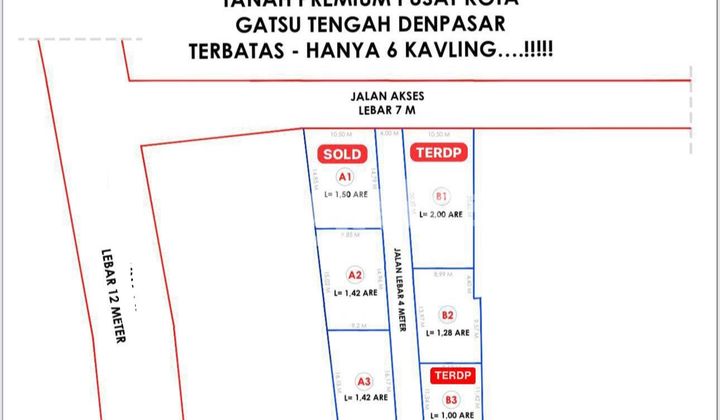 Tanah Dijual Murah di Gatsu Tengah Denpasar 