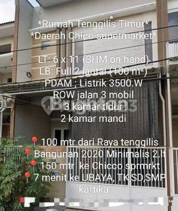 Rumah 2 Lantai Minimalis Di Tenggilis Siap Huni Dekat Ubaya, Jemursari, Prapen, Rungkut 1