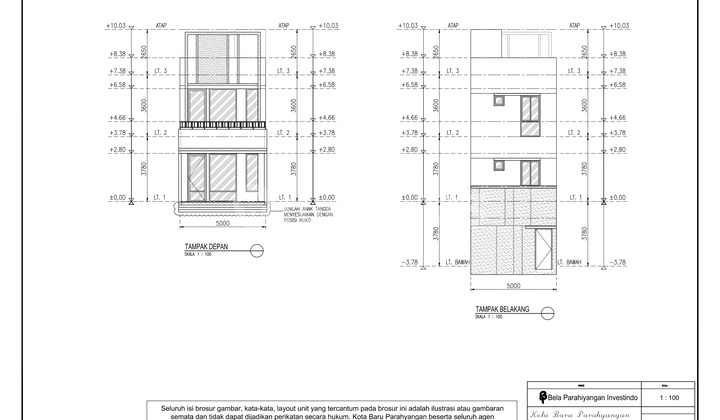 3 Unit Ruko Rendeng Ready to Occupy 3 Floors Strategically Located in Panca Tengah, Kbp 2