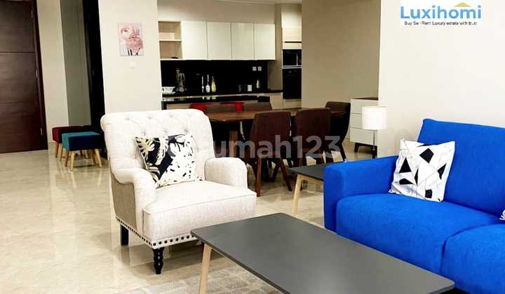 For Sale MyHome Apartment Ciputra World 1 Furnished 2 Bedrooms + 1 Study Size 146m2 High Floor, City View, South Jakarta