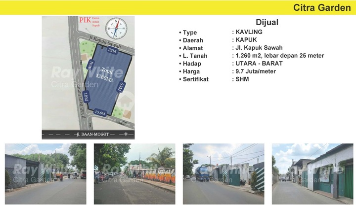 Jual Tanah Murah Pinggir Jln Raya SHM Kapuk Raya Jakbar0048chrwid