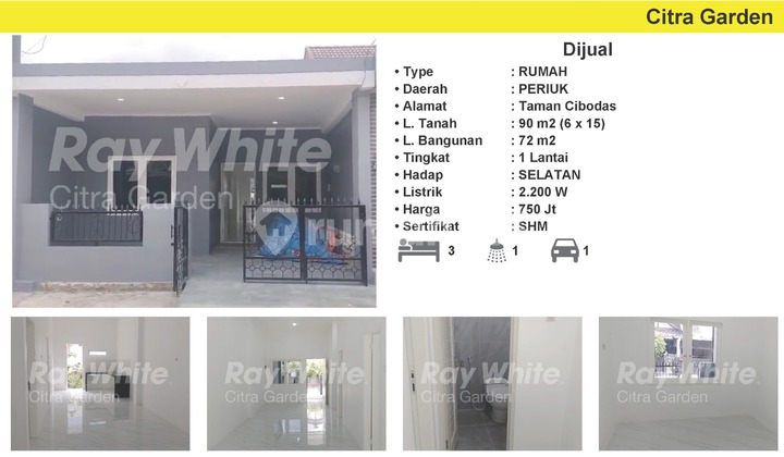 For Sale Freehold House Taman Cibodas Periuk, Tangerang 0023-JOH For Sale Freehold House Taman Cibodas Periuk, Tangerang 0023-JOH