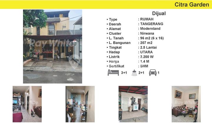 Dijual Rumah Murah 2,5 Lantai Shm Modernland Tangsel 0037-dinkim