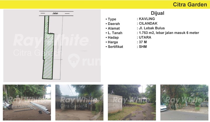 Jual Tanah, Cilandak Lebak Bulus SHM, Dekat Akses Tol 0041-Dinkim