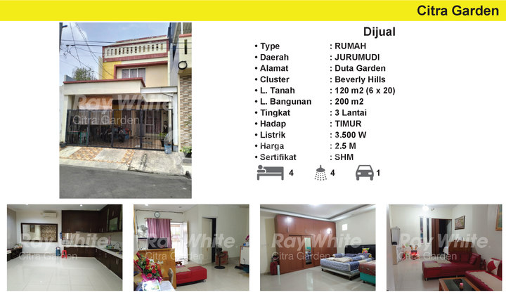 Jual Rumah Bagus SHM Duta Garden Cluster Beverly Hills, Tangerang 0022-ERD 1