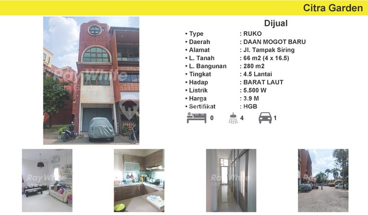 Dijual Murah Ruko 280 m2 HGB Daan Mogot Baru JakBar 0001-AGUHEY