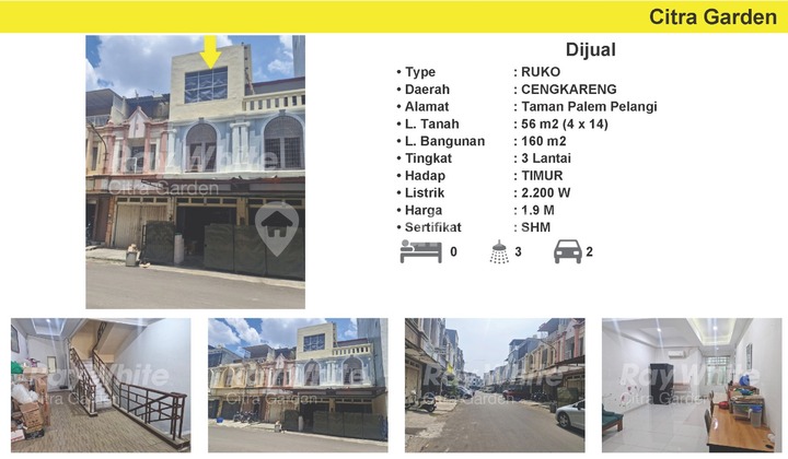 Jual Murah Ruko 3 Lantai SHM Taman Palem Ruko Pelangi 0009-Chrdei Jual Murah Ruko 3 Lantai SHM Taman Palem Ruko Pelangi 0009-Chrdei
