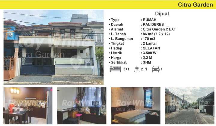 Jual Rumah MURAH SHM Citra Garden 2 Extention, JakBar 0016-CHRWID