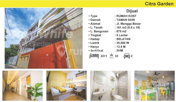 Jual Murah Rumah Kost 5 Lantai Lux SHM Mangga Besar 0035-Agshey