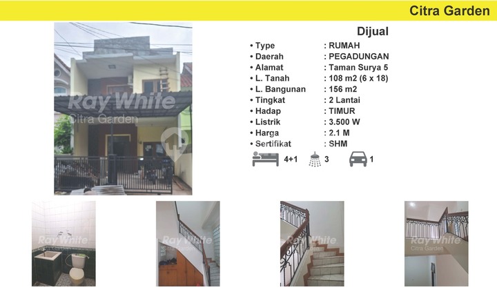 For Sale Cheap House Taman Surya 5, 2 Floors, SHM, West Jakarta 0049-Hos