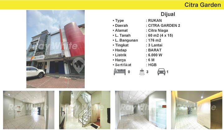 Jual Ruko ex Bank 176 m2 HGB Citra Garden, Jakarta Barat 0074-GAL