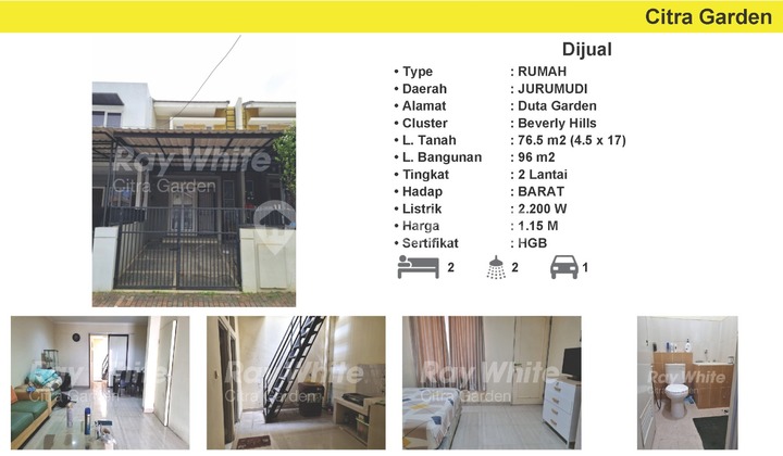 Dijual Rumah Bagus HGB Duta Garden, Cluster Beverly Hills Tangerang 0040-JEL 1