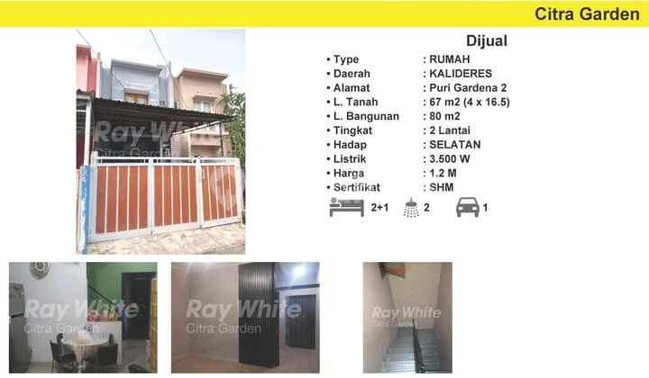 Jual Murah Rumah, 2 Lantai, Puri Gardena2 Jakarta Barat 0057-Jah