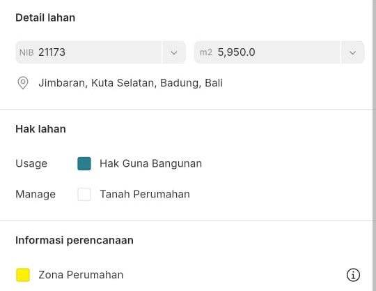 Tanah di Jimbaran area Kampus Unud 2