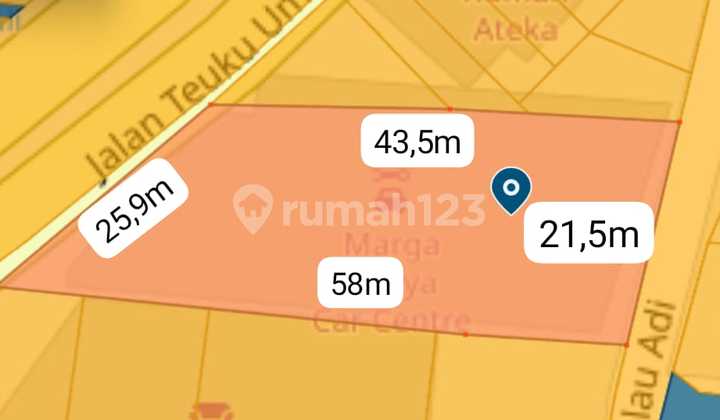 Tanah Pinggir Jalan Utama Teuku Umar