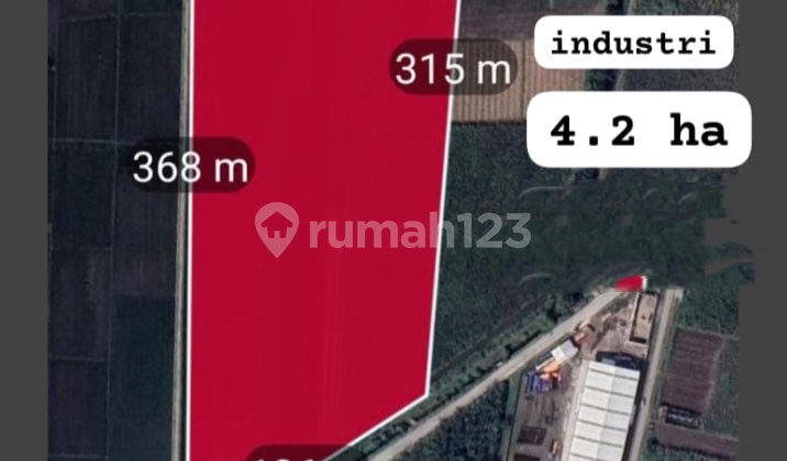 Lahan Industri 4,2 Hektar Nol Jalan Cor 30 M