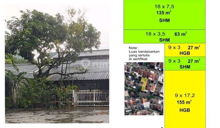 Dijual Tanah + Bangunan Letter L Di Wisma Permai 1