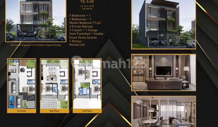 Dijual Rumah Modern Tropical South Emerald Mansion Citraland 2