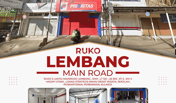 Rumah Toko Ruko 3 Lantai Lembang Pusat Keramaian Bandung Barat Dekat Alun-Alun Sekolahan Wisata Kuliner 1