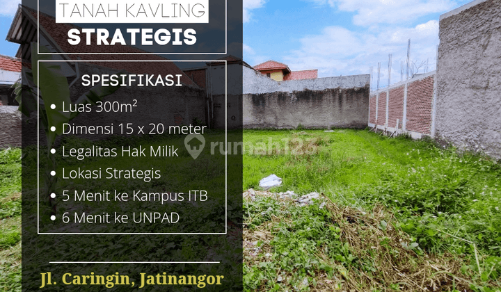 Tanah 300m² Hak Milik Strategis 5 Menit Ke Unpad