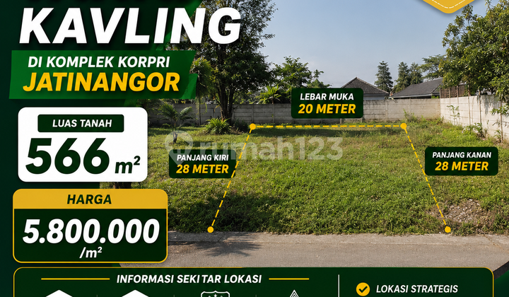 Dijual Tanah Korpri di Jatinangor Luas 566M2 Lokasi Strategis Dijual Tanah Korpri di Jatinangor Luas 566M2 Lokasi Strategis