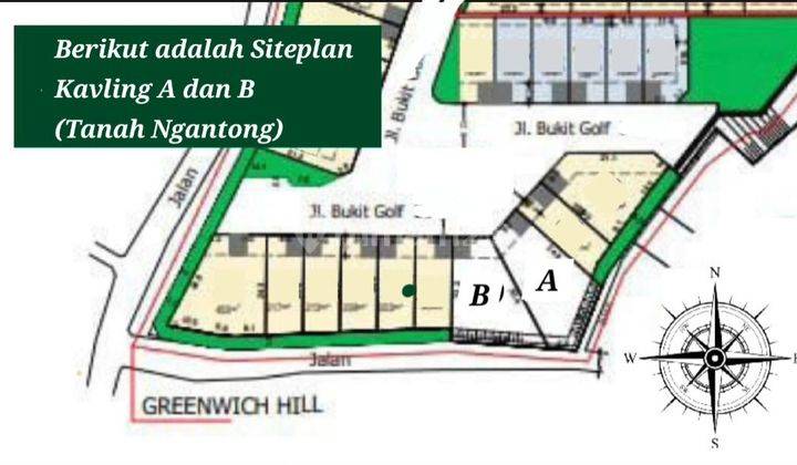 Tanah di Greenwich Cluster, Graha Candi Golf 2