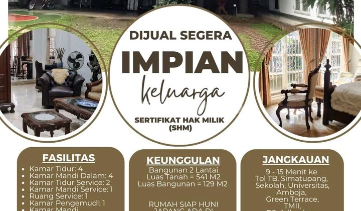 Rumah Tanah Luas Bambu Apus Jakarta Timur