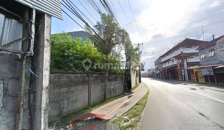 Langka! Tanah Hook Komersil Pinggir Jalan, Dapat 3 Akses, Area Padat Penduduk & Perdagangan, Lokasi Strategis Di Pedungan, Pusat Kota Denpasar Selatan 1