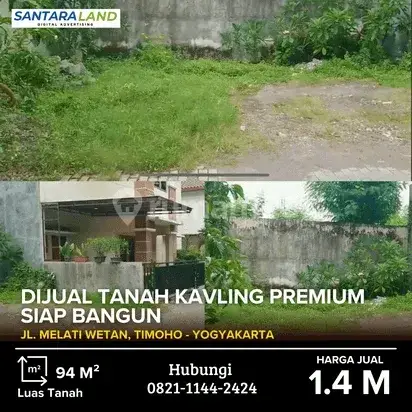 DIJUAL TANAH KAVLING PREMIUM HOOK DI TIMOHO, KOTA JOGJA