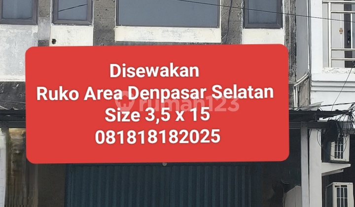 Disewakan Ruko Area Denpasar Selatan Strategis