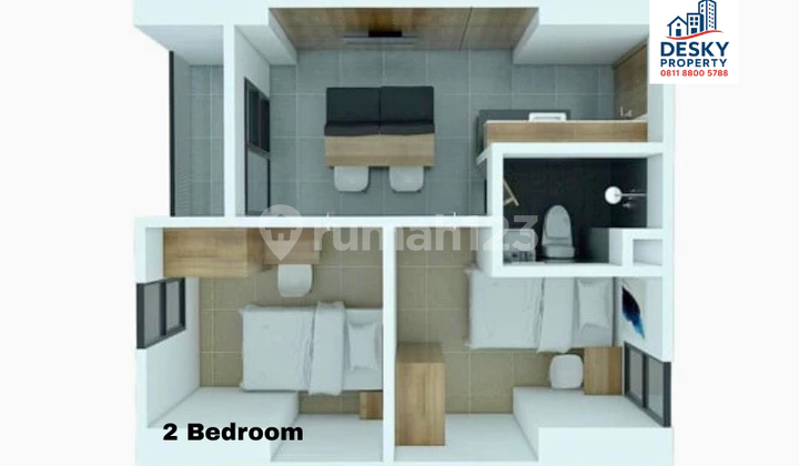 Hunian 2br Sayana Di Pusat Bisnis Kota Harapan Indah, Jakarta 2