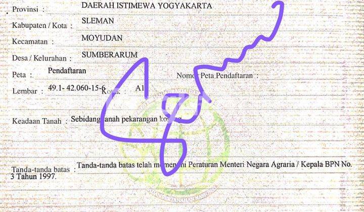 Dijual Tanah Strategis di Moyudan, Kabupaten Sleman, Daerah Istimewa Yogyakarta 2