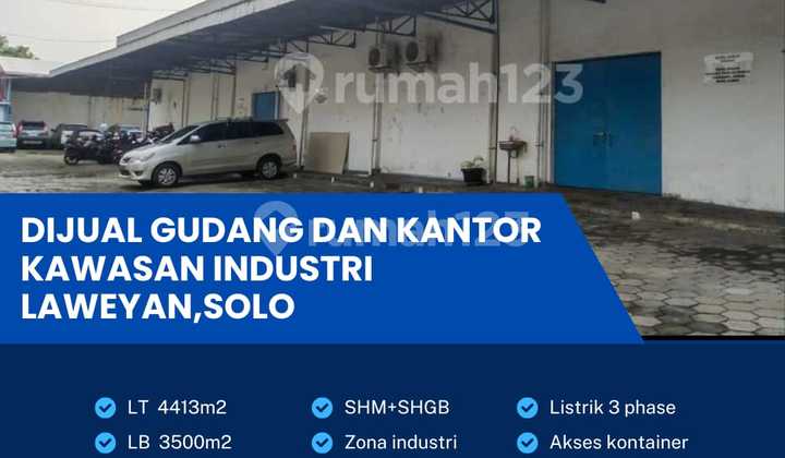 Very Strategic Industrial Warehouse in Laweyan Industrial Area, Solo, Area 4413m2