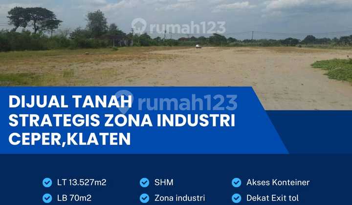 Dijual lahan industri lokasi  klaten luas 13527m BU! 1