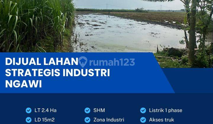 Dijual tanah zona merah industri lokasi Ngawi, Luas 2.4 Ha BU! 1