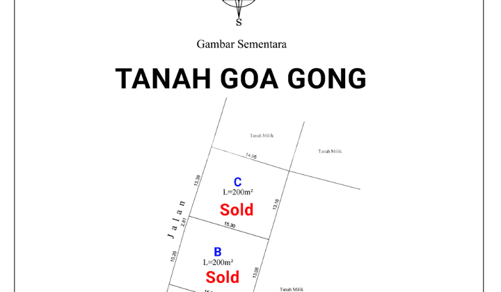 Jual Tanah Kavling Goa Gong 2