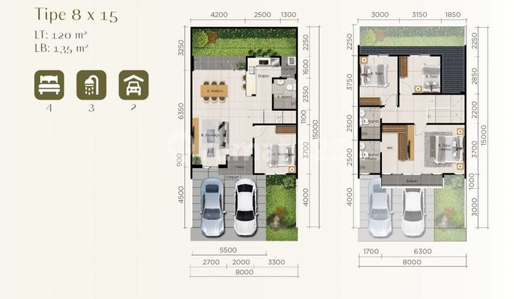 Wow! Hunian Lebar 8 Harga 2 M-An Cluster Lily Paramount Petals 2