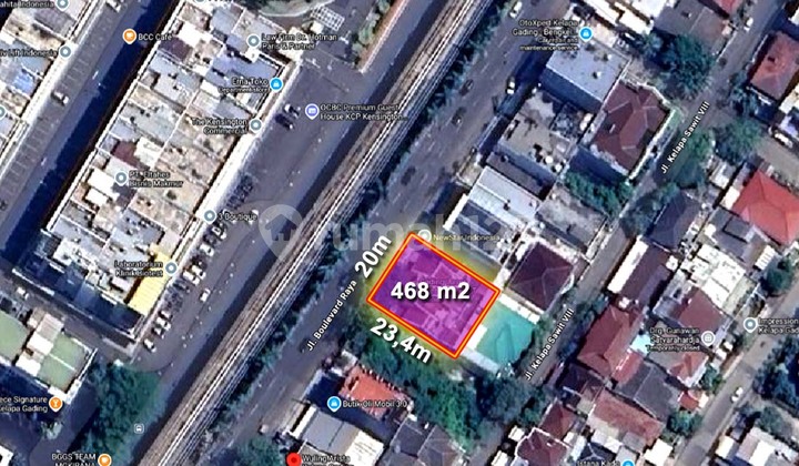 Tanah Komersil Jl Boulevard Kelapa Gading Jakarta Utara