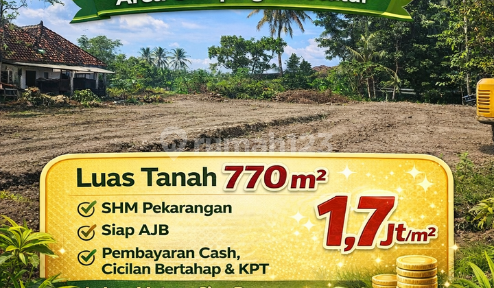 Tanah Sleman Dekat Rs Muhammadiyah Gamping Luas 770 M2 Shmp