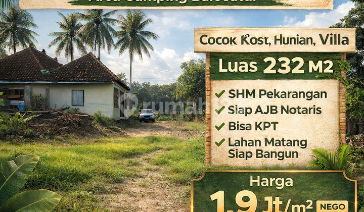 Cheap Land in Sleman, Gamping, Ready for Deed of Sale and Purchase (AJB), Legal SHM (Certificate of Land Ownership) for Yard