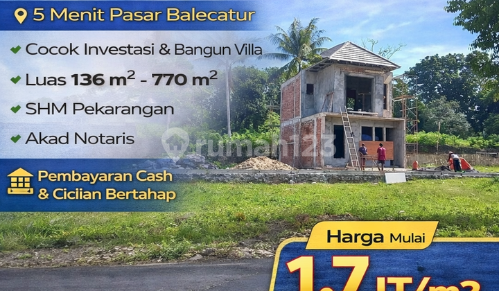Tanah Jogja Cocok Villa Siap Balik Nama Area Gamping