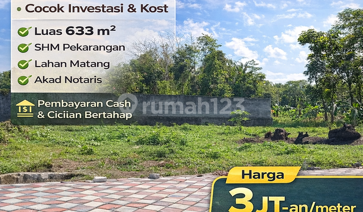 Yogyakarta Land 4 Minutes to UII Campus, Kaliurang, SHM Garden Plot