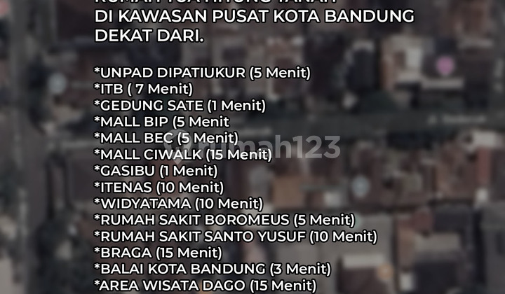 Nego Sampai Jadi Rumah Hitung Tanah Dijual di Pusat Kota Bandung, 1 Menit Dari Gedung Sate Akses 1 Mobil, Belakang Telkom Dipatiukur Coblong Unpad Itb Bandung