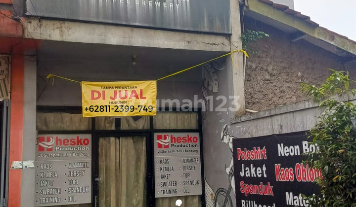 For Sale Cheap! Shophouse Eligible for Mortgage on Main Road Surapati Suci in Front of Pusdai Bandung.