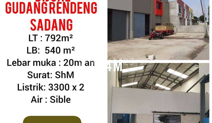 DIJUAL GUDANG RENDENG -SADANG, BANDUNG   >>NT 1