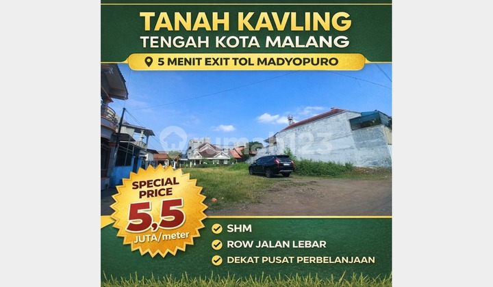 Sawojajar Land in Malang City, Close to the Station and Rampal. Sawojajar Land in Malang City, Close to the Station and Rampal.