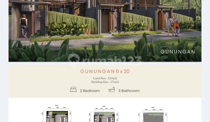 Rumah Konsep Villa Type Gunungan Seminyak Badung Bali Rj 2