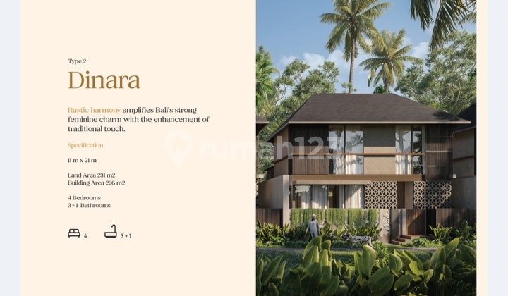 Rj Rumah Cluster dengan Konsep Villa Full Furnished Jimbaran Bali 2