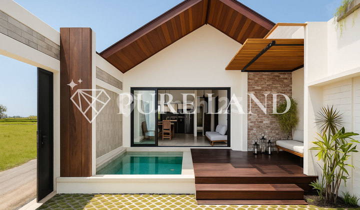 Villa Mewah 1 KT Pemandangan Sawah Dekat Pantai Lima, Pererenan