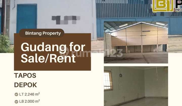 Warehouse for Sale / Rent, Strategic Location in Tapos Depok